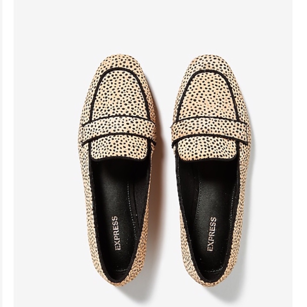 New Genuine Calf Hair Spotted Square Toe Loafers - Picture 2 of 4